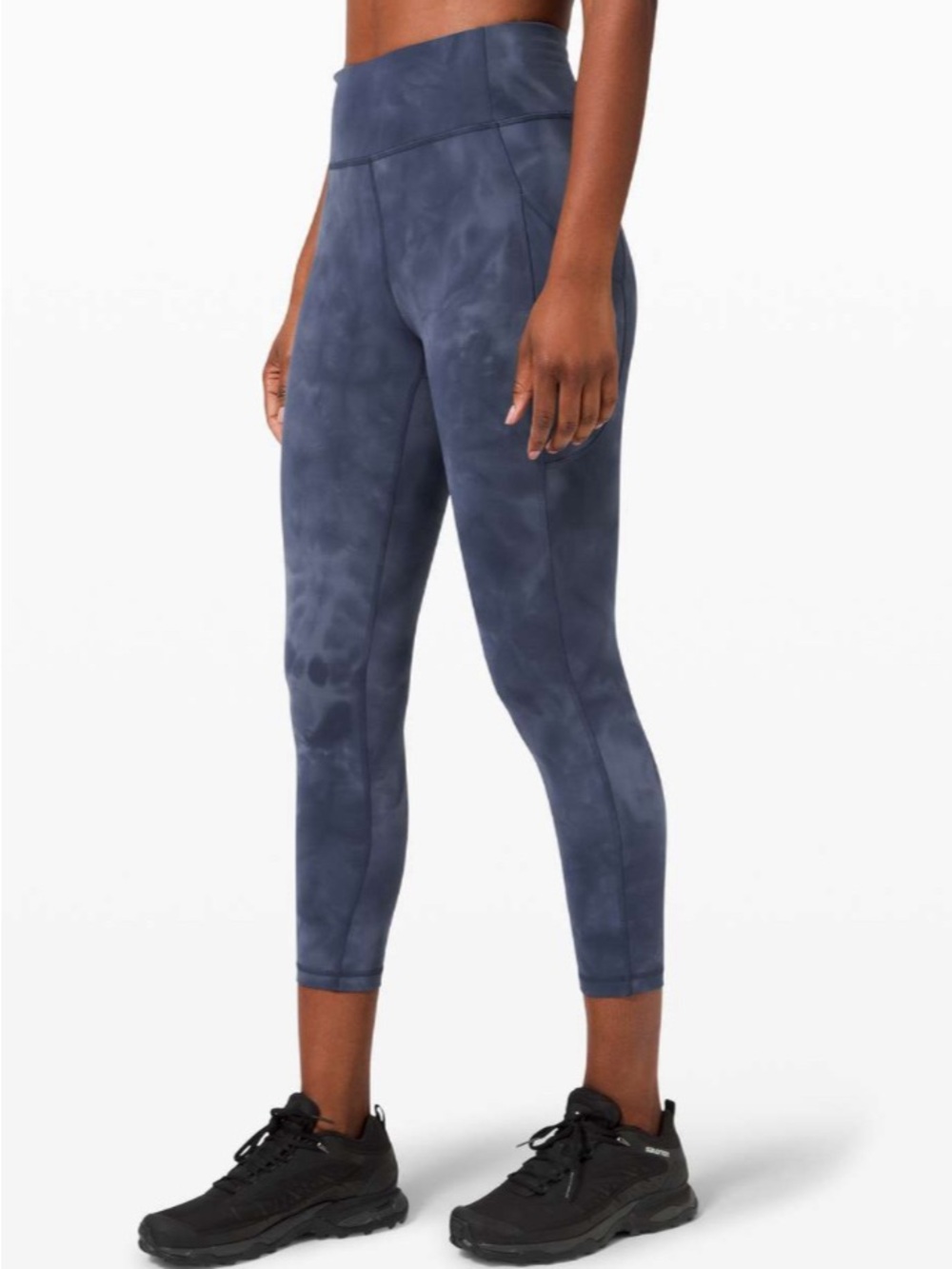 Lululemon invigorate high rise crop diamond dye naval blue size 4 - Picture 1 of 5